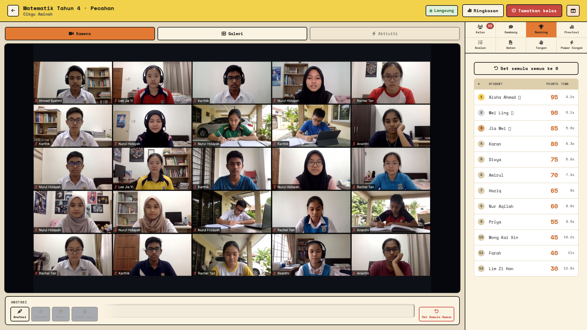 Kelas Secara Langsung
